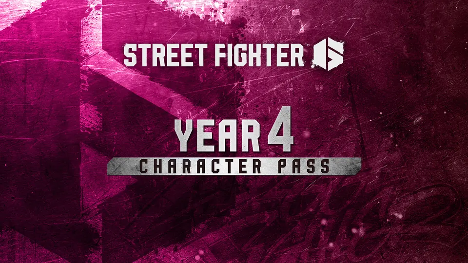 The Street Fighter 6 Year 4 Character Pass logo on a pink background