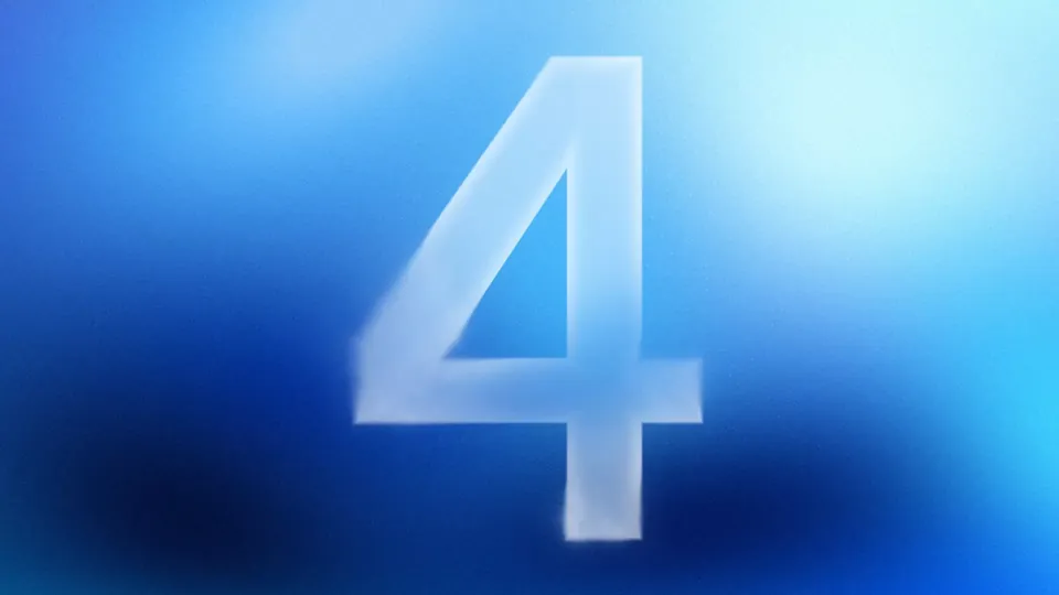 A large glowing number 4 for Gemini 4 Argon on a blue background