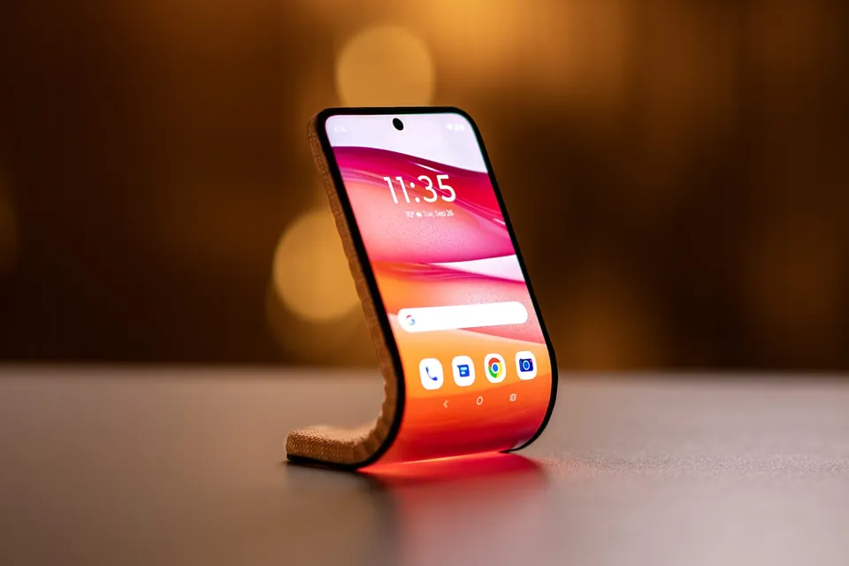 Motorola's adaptive display concept phone bent into a curve