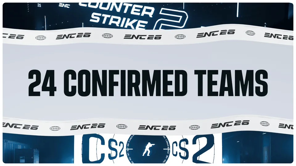 Counter-Strike 2 graphic for the Esports Nations Cup reading 24 confirmed teams