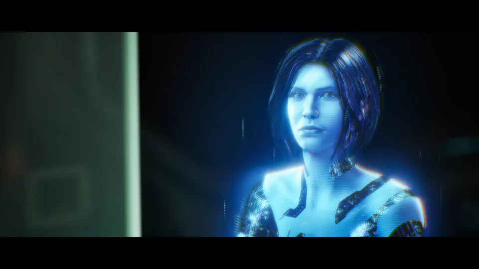 Cortana appears as a blue hologram in Halo: Campaign Evolved
