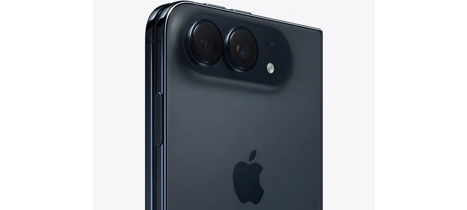 Close-up of the night sky iPhone Duo's two rear cameras and mirror-polished titanium edge