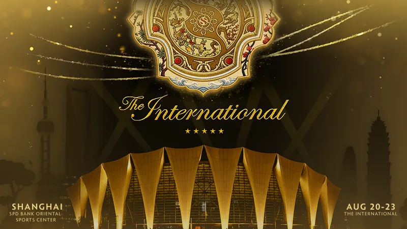 The International 2026 poster for the SPD Bank Oriental Sports Center in Shanghai, Aug. 20 to 23