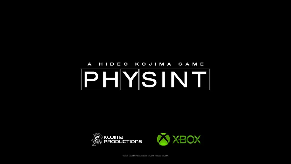 The Physint title on a black background with the Kojima Productions and Xbox logos