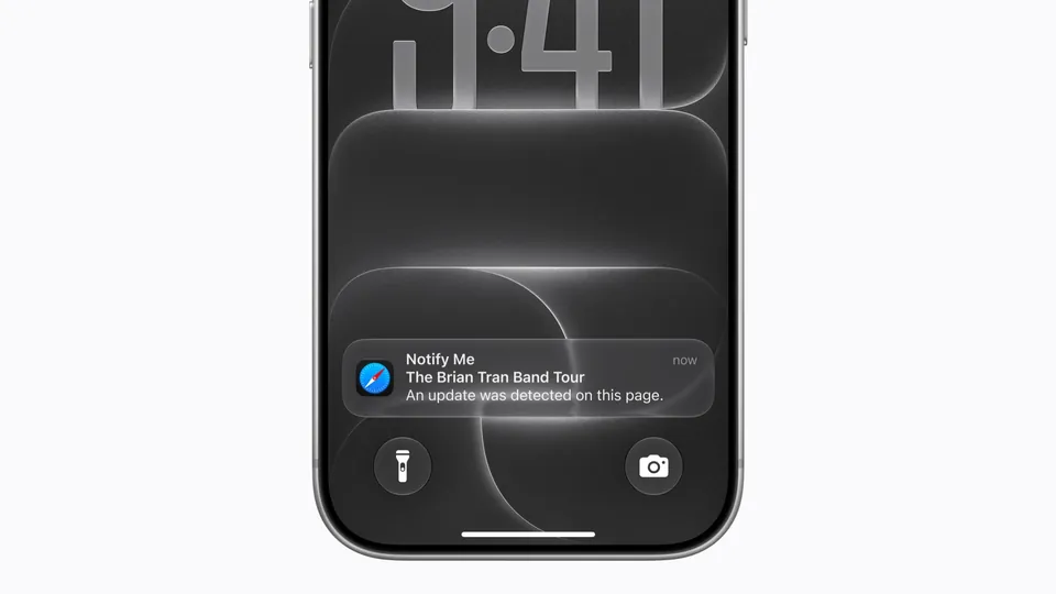 An iPhone Lock Screen showing a Safari website change alert in iOS 27