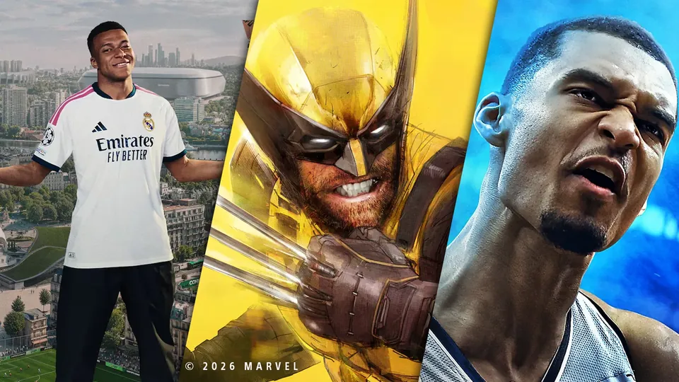 PlayStation Store September top downloads art with EA Sports FC 27, Marvel's Wolverine and NBA 2K27 cover athletes