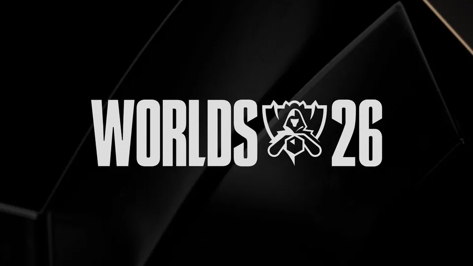 The Worlds 26 logo in white on a dark background, with the World Championship emblem between the word and the number