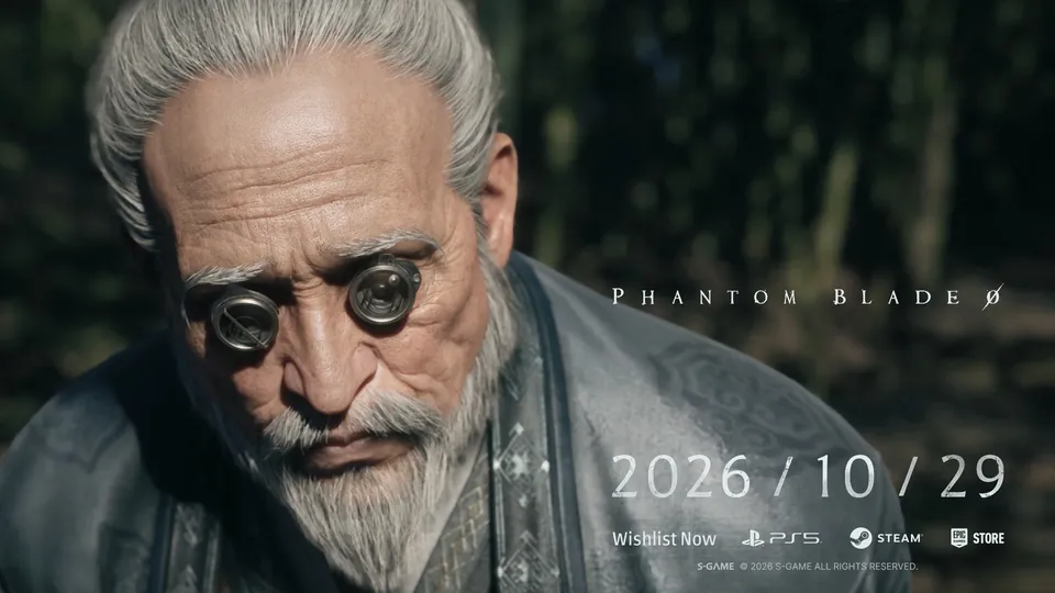 An elderly man with white hair and round dark spectacles in a bamboo forest