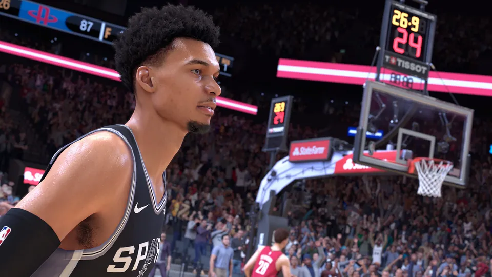 Victor Wembanyama of the San Antonio Spurs on the court in NBA 2K25