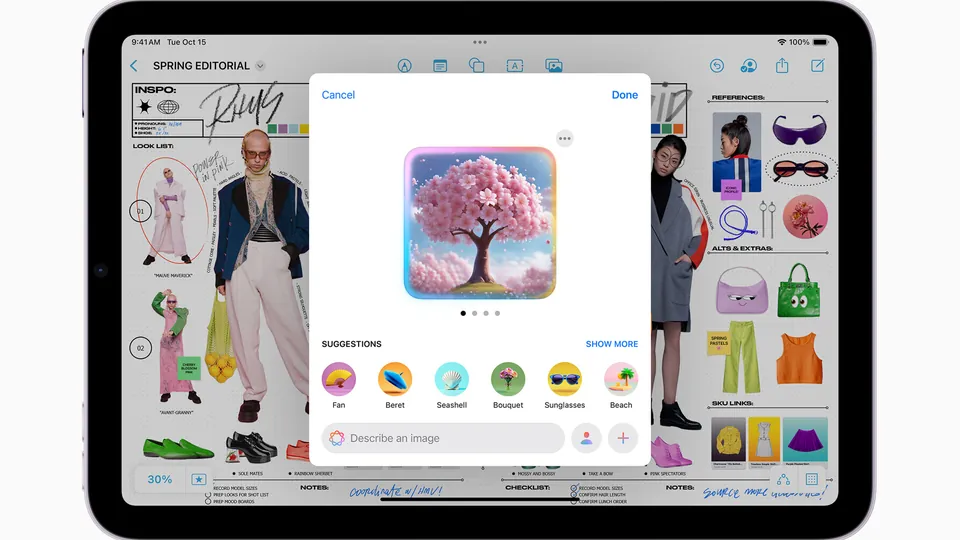 Image Playground, part of Apple Intelligence, on the iPad mini