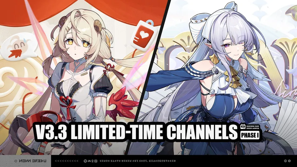 Zenless Zone Zero V3.3 Phase I limited-time channels banner with Phoenix and Velina side by side