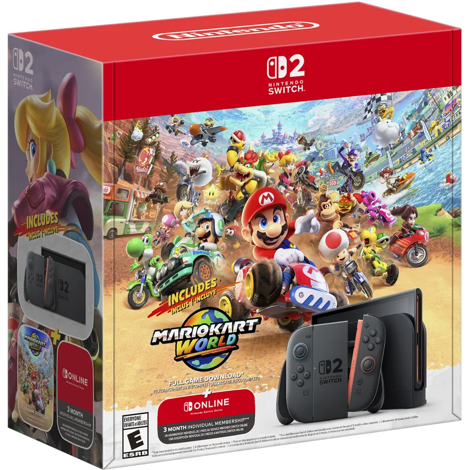 The Nintendo Switch 2 + Mario Kart World bundle box