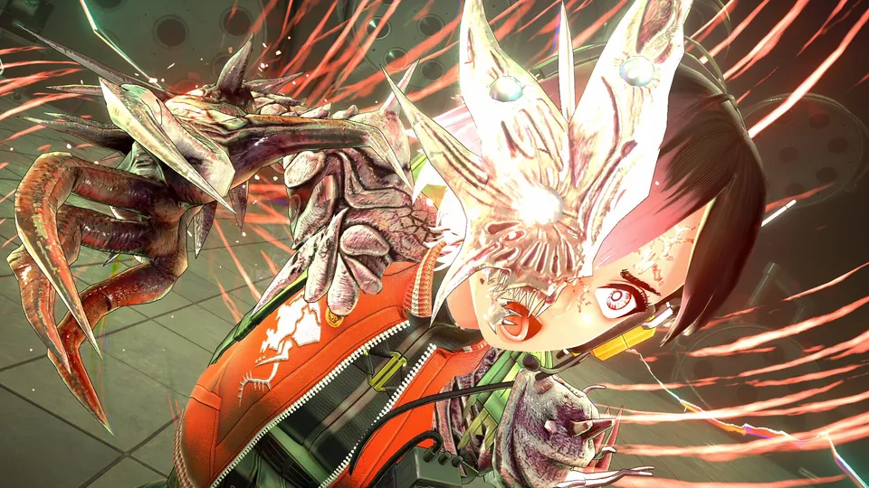 A clawed Anomaly lunges at Reona Minazuki in a close-up from Anomalith