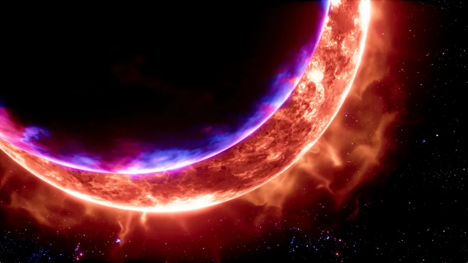 Morastrum, the Star of Death, glows red against the darkness in Romancing SaGa 3: Destinies United
