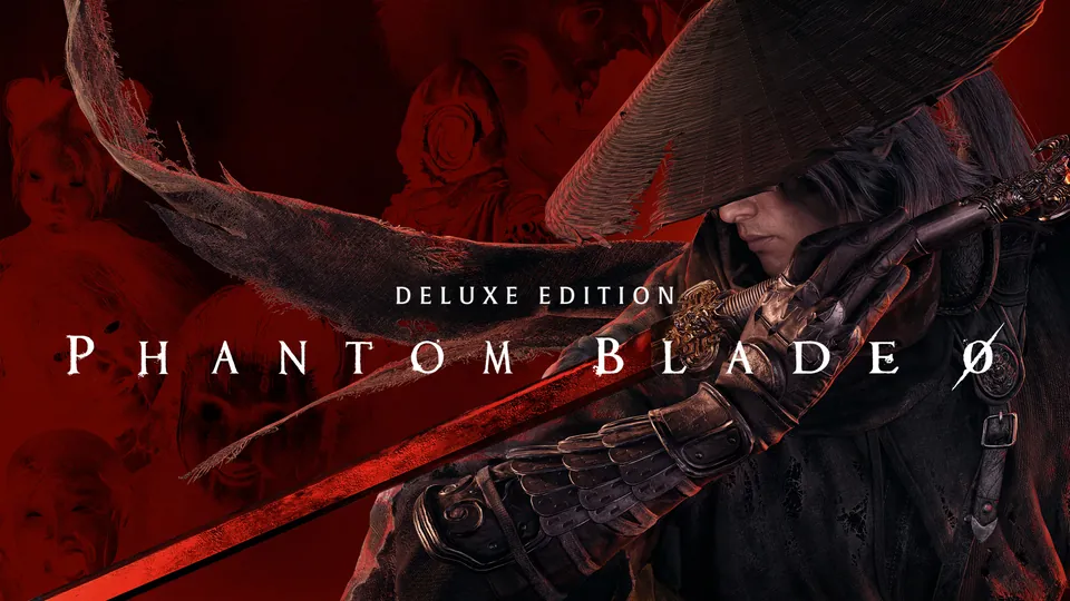 Phantom Blade Zero key art showing Soul in a straw hat with a red blade over the shoulder, beside the game's logo.