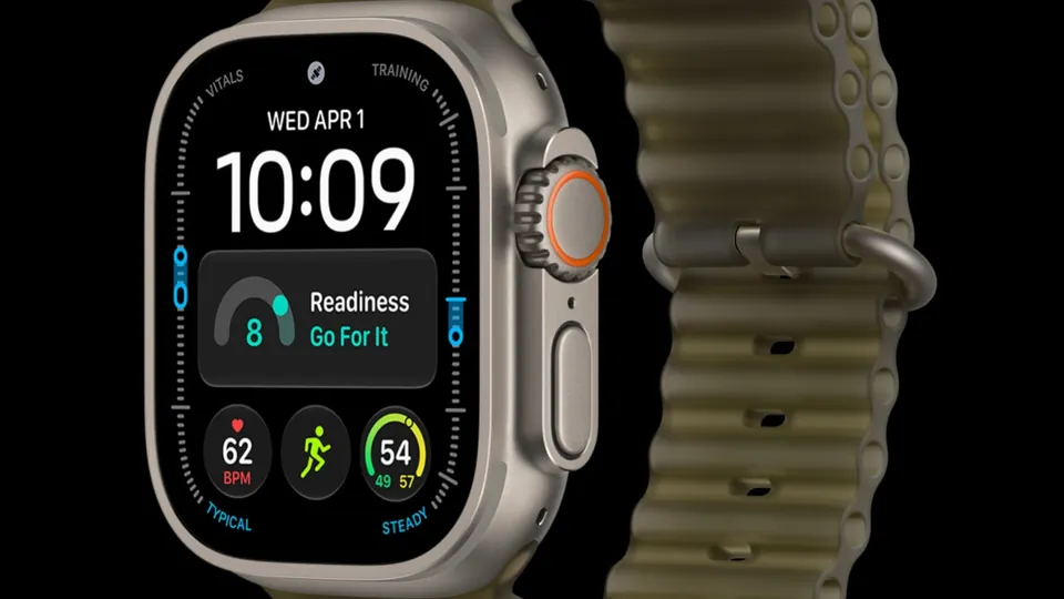 Apple Watch Ultra 4 on a green Ocean Band