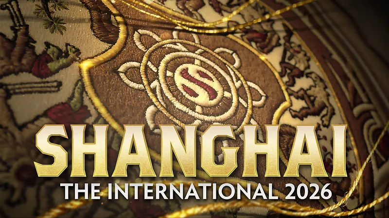 Gold embroidered emblem with the words Shanghai, The International 2026
