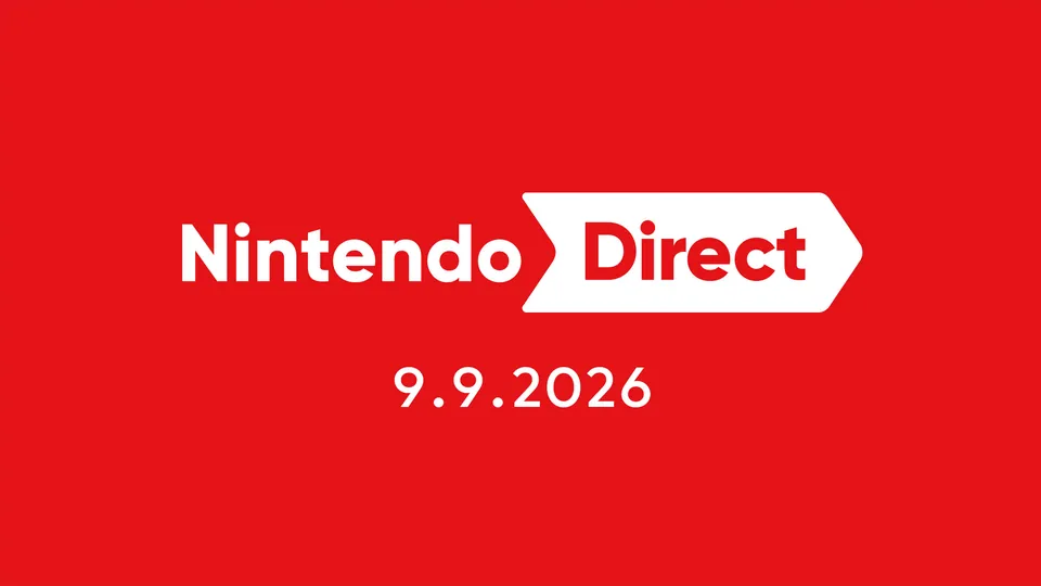 The red Nintendo Direct logo card dated 9.9.2026