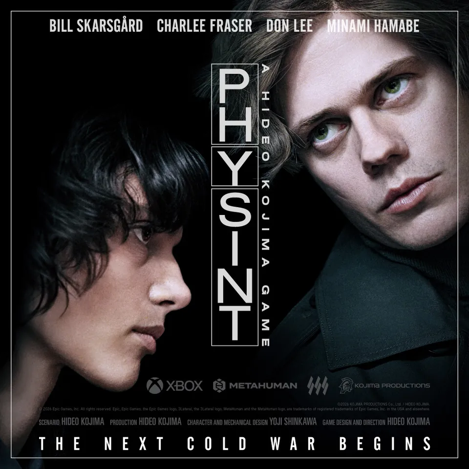 The Physint poster showing Charlee Fraser and Bill Skarsgård in close-up beside the vertical Physint title