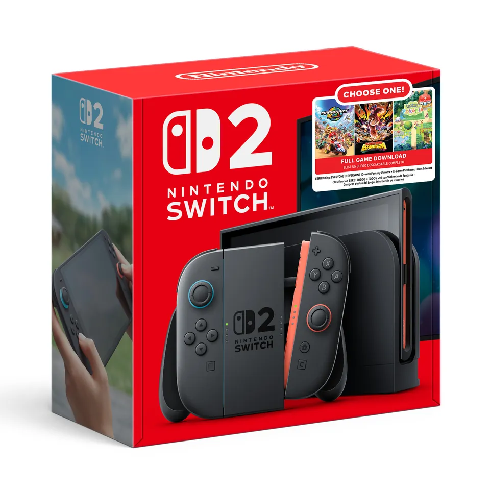 The Nintendo Switch 2 Choose Your Game Bundle box with a Choose One label