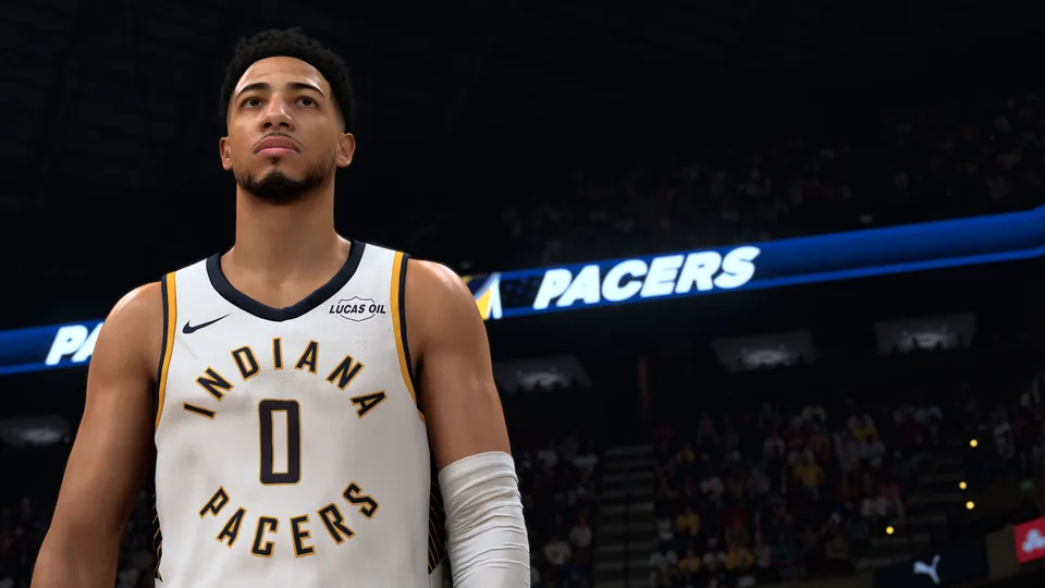 Tyrese Haliburton in an Indiana Pacers jersey in NBA 2K27