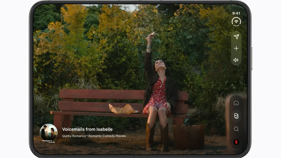 The Netflix app on the inner screen of iPhone Duo