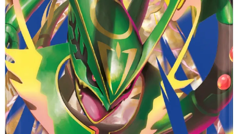 Delta Reign booster pack wrapper with Mega Rayquaza over the set logo and the line 10 additional game cards