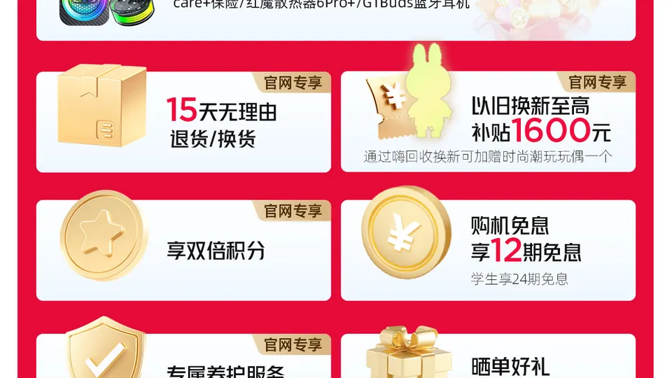 Red Magic's list of first-day perks for 12 Pro+ buyers in China