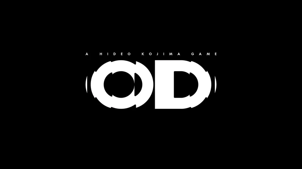 The white OD logo with the words A Hideo Kojima Game on a black background